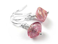 Murano Glass Bicone Earrings - Rose
