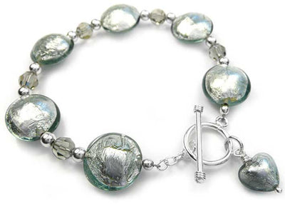 Murano Glass Bracelet - Black Diamond