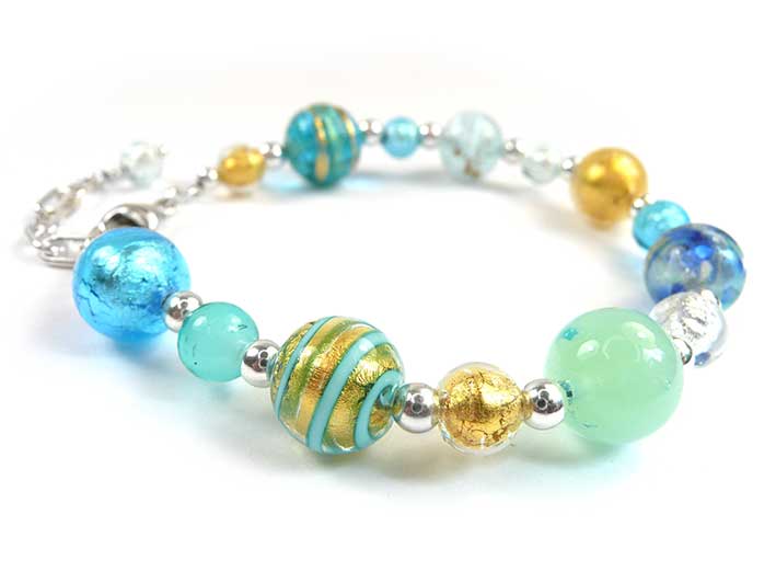 Murano Glass Bracelet - Coastal Path