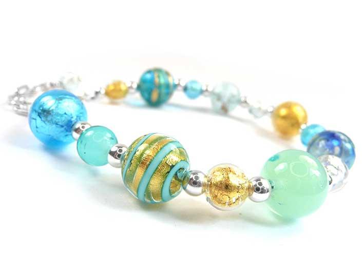 Murano Glass Bracelet - Coastal Path