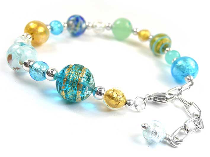 Murano Glass Bracelet - Coastal Path