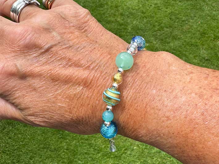 Murano Glass Bracelet - Coastal Path