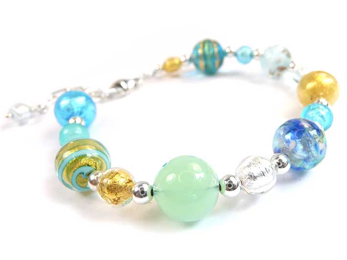 Murano Glass Bracelet - Coastal Path