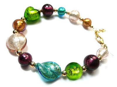 Murano Glass Bracelet - Jewel Gold