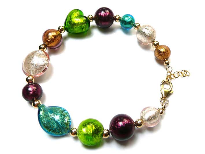 Murano Glass Bracelet - Jewel Gold