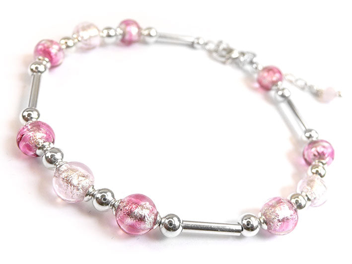 Murano Glass Bracelet - Pinks