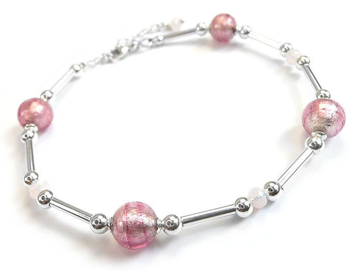 Murano Glass Bracelet - Rose
