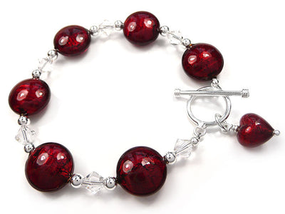 Murano Glass Bracelet - Ruby