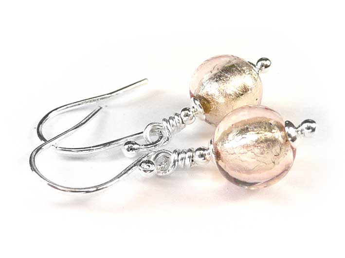 Murano Glass Earrings - Champagne