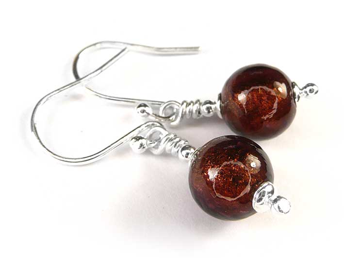 Murano Glass Earrings - Dark Chocolate