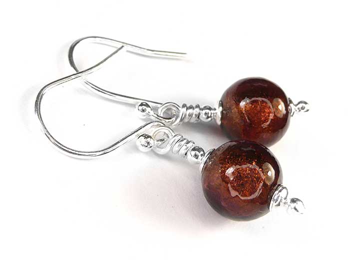 Murano Glass Earrings - Dark Chocolate