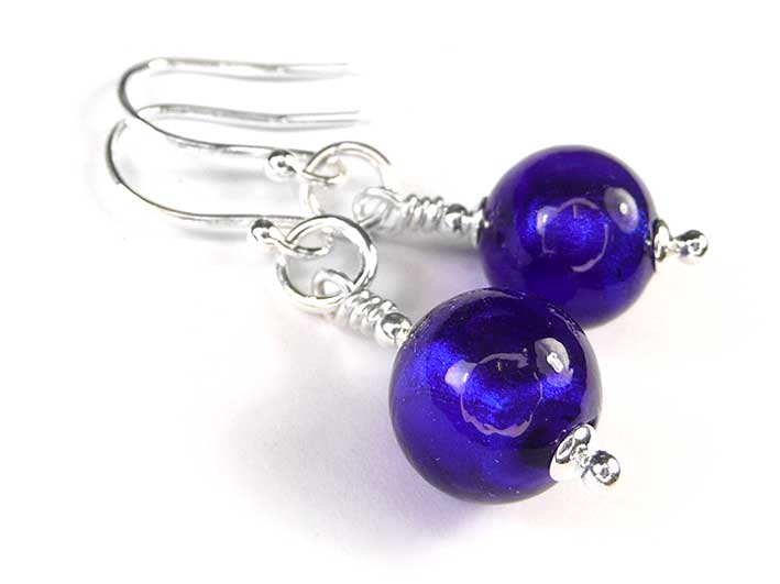 Murano Glass Earrings - Electric