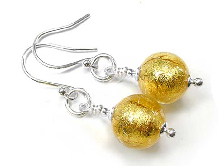 Murano Glass Earrings - Gold