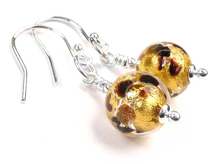 Murano Glass Earrings - Leopard
