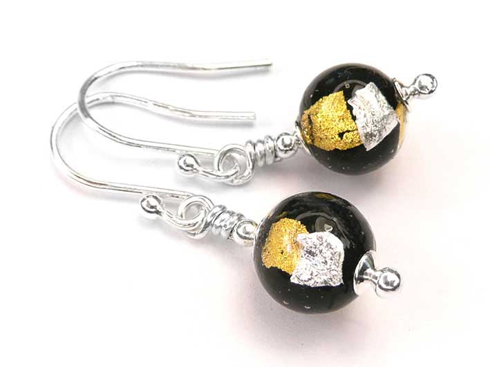 Murano Glass Earrings - Midnight