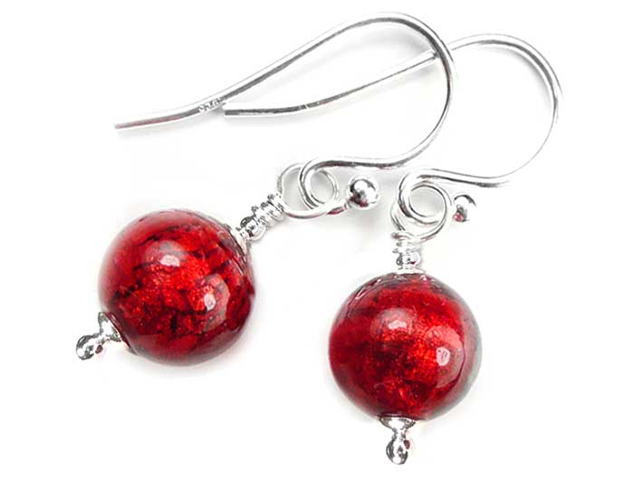 Murano Glass Earrings - Rubino