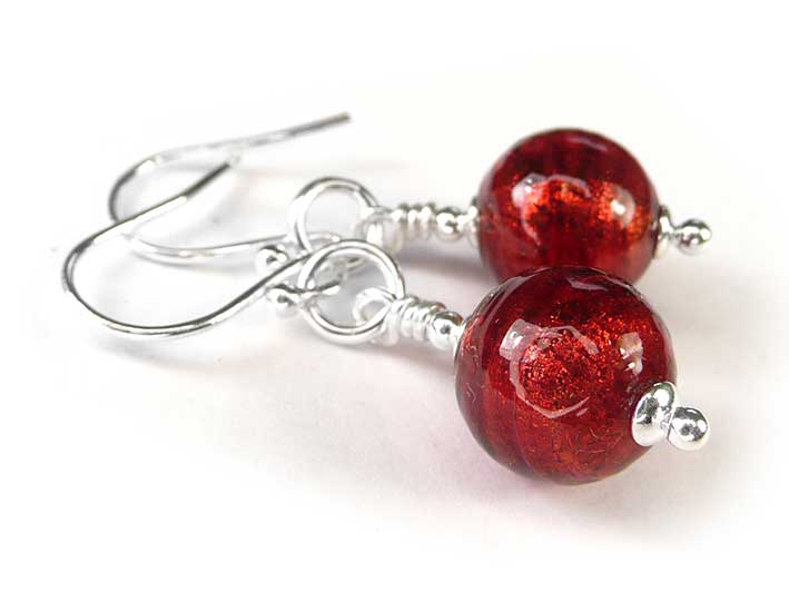 Murano Glass Earrings - Rubino