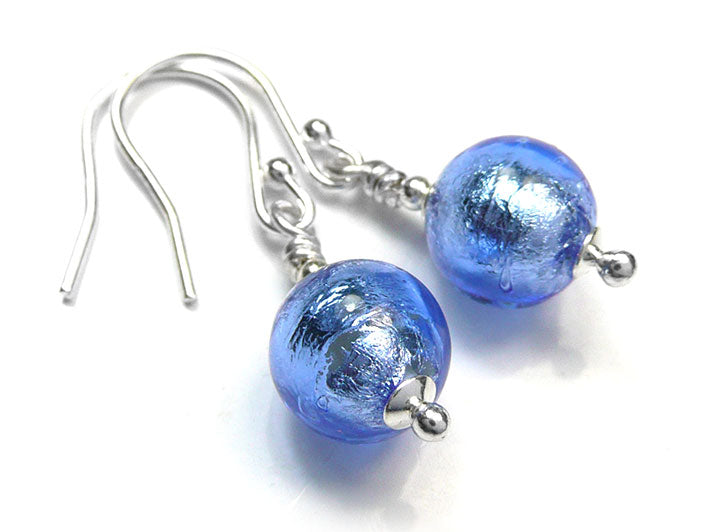 Murano Glass Earrings - Sapphire