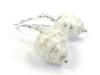 Murano Glass Heart Earrings - Crystal Spiralina