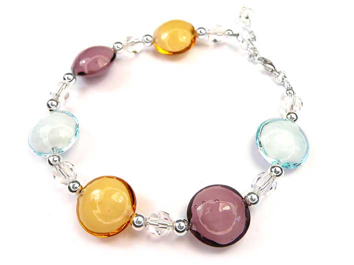 Murano Glass Lentil Bracelet - Gelato