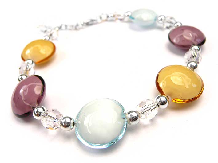 Murano Glass Lentil Bracelet - Gelato