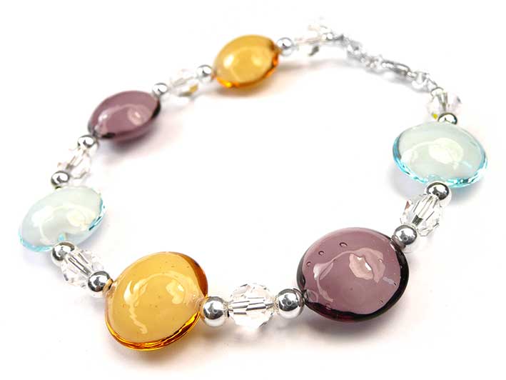 Murano Glass Lentil Bracelet - Gelato