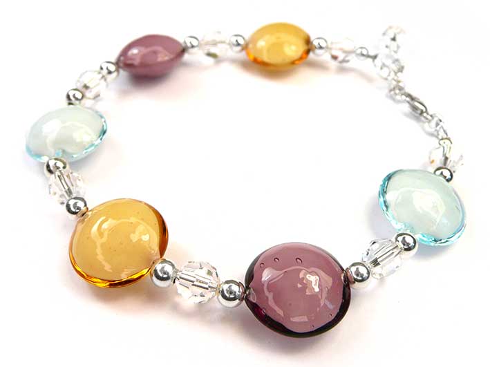 Murano Glass Lentil Bracelet - Gelato