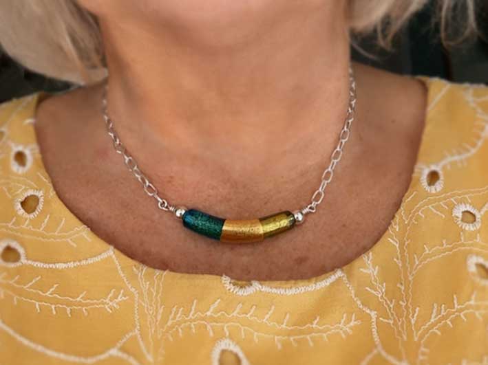 Murano Glass Cube Necklace - Curva