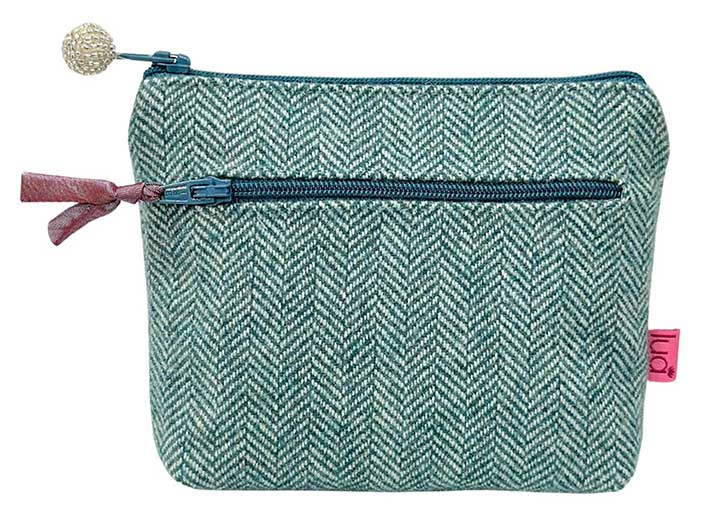 Purse - Teal Herringbone