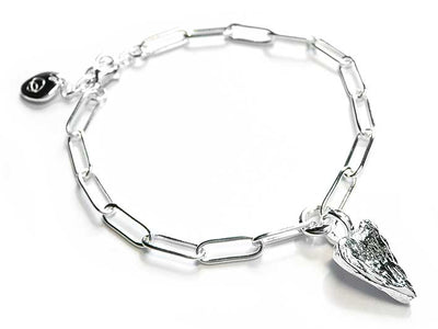 Silver Bracelet - Textured Heart