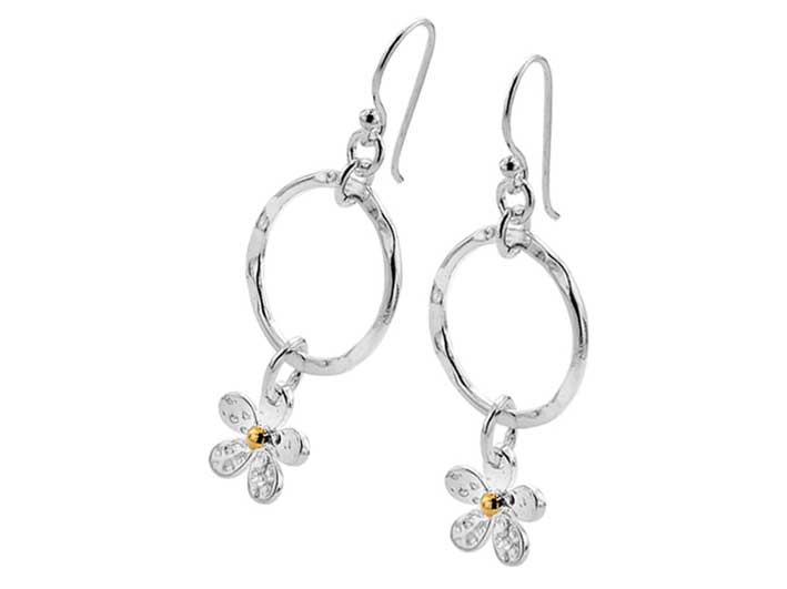 Silver Earrings - Daisy Hoop