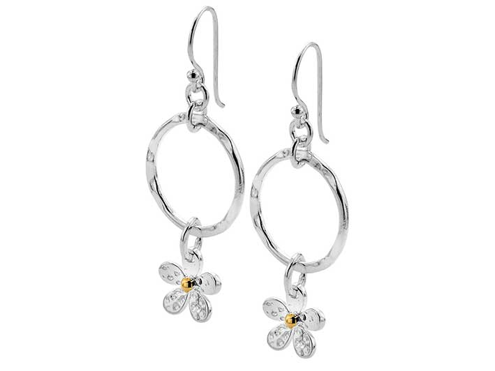 Silver Earrings - Daisy Hoop