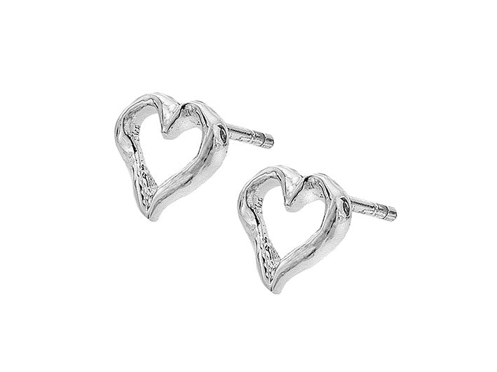 Silver Earrings - Heart Studs
