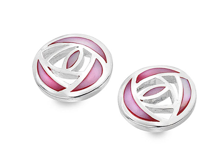 Silver Earrings - Mackintosh Open Rose