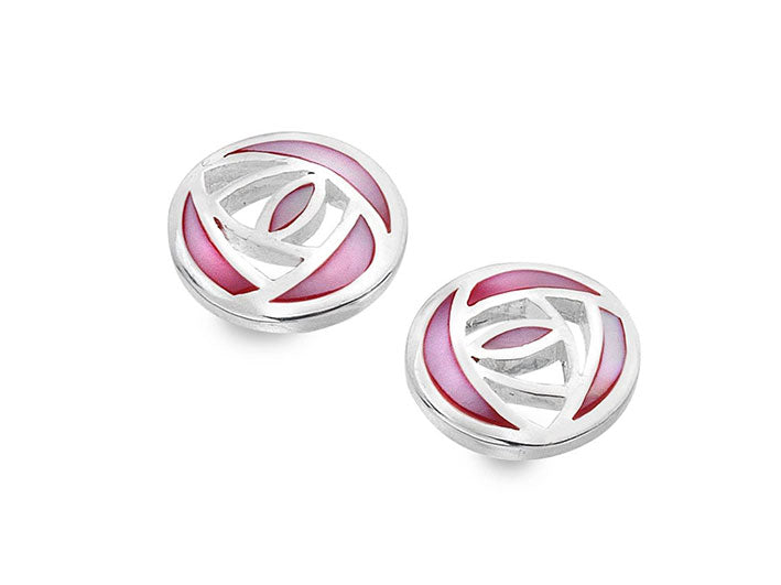 Silver Earrings - Mackintosh Open Rose