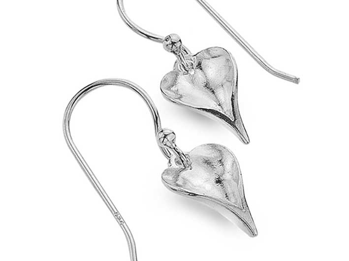 Silver Earrings - Organic Heart Tiny