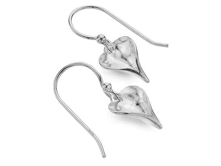 Silver Earrings - Organic Heart Tiny