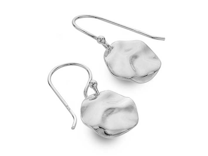 Silver Earrings - Rippled Water
