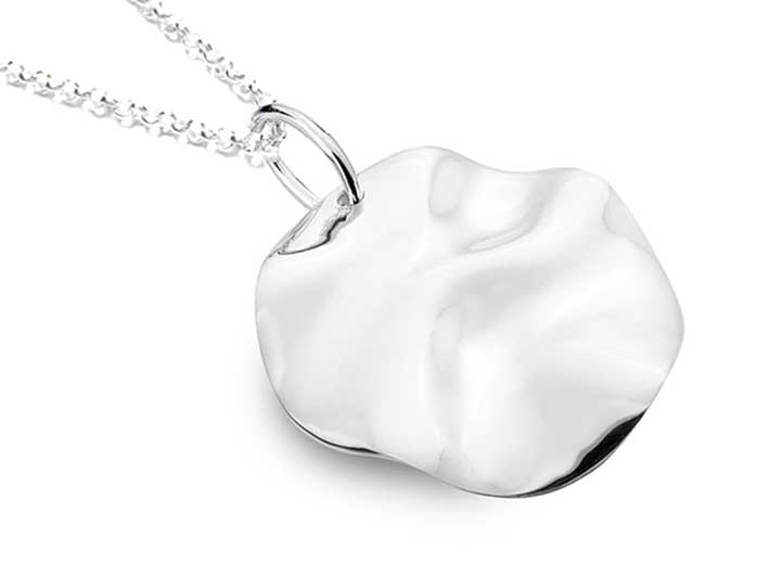 Silver Pendant - Rippled Water