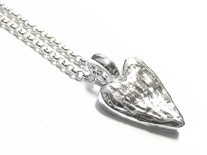 Silver Pendant - Textured Heart