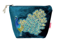 Velvet Cosmetic Purse - Peacock