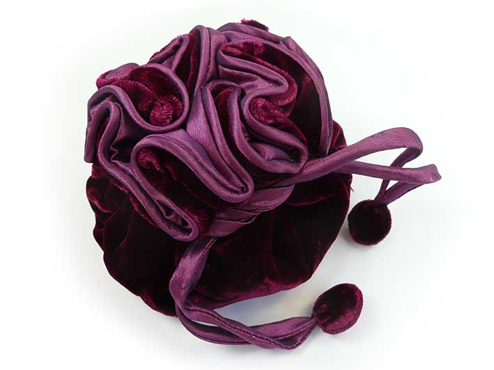 Velvet Jewellery Pouch - Burgundy