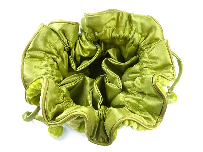 Velvet Jewellery Pouch - Lime
