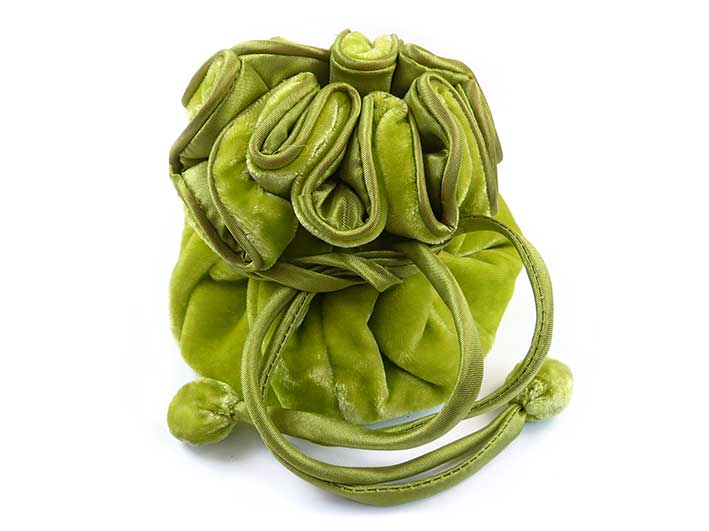 Velvet Jewellery Pouch - Lime