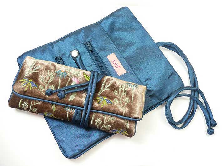 Velvet Jewellery Roll - Meadow