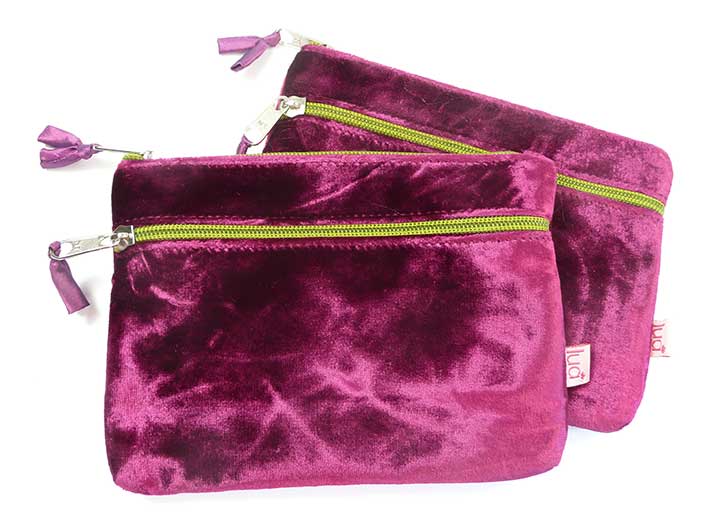 Velvet Purse - Burgundy Medium