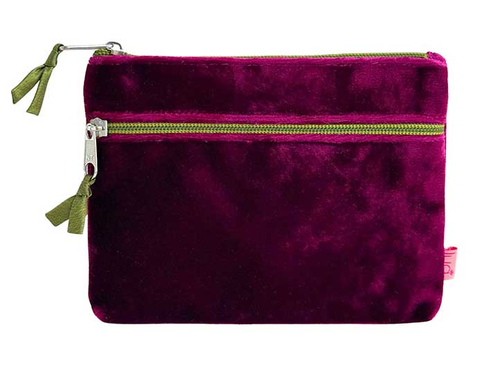 Velvet Purse - Burgundy Medium