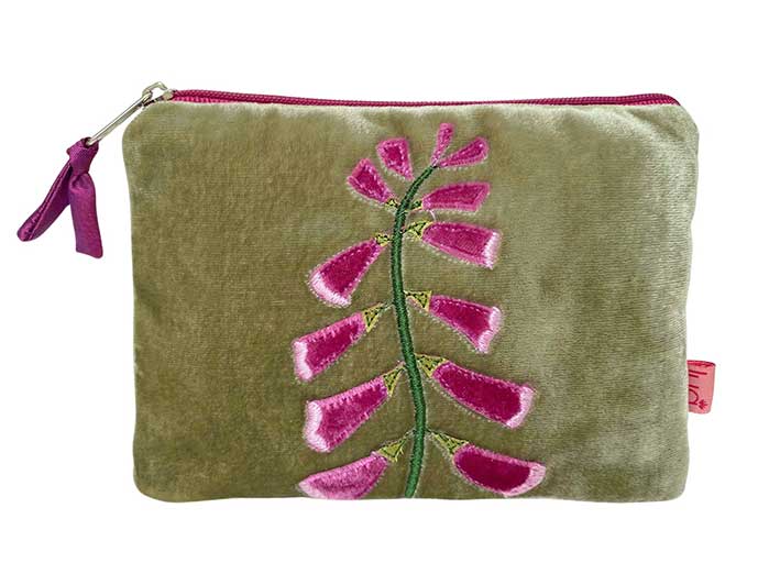 Velvet Purse - Foxgloves Medium