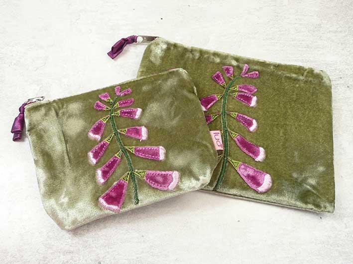 Velvet Purse - Foxgloves Small