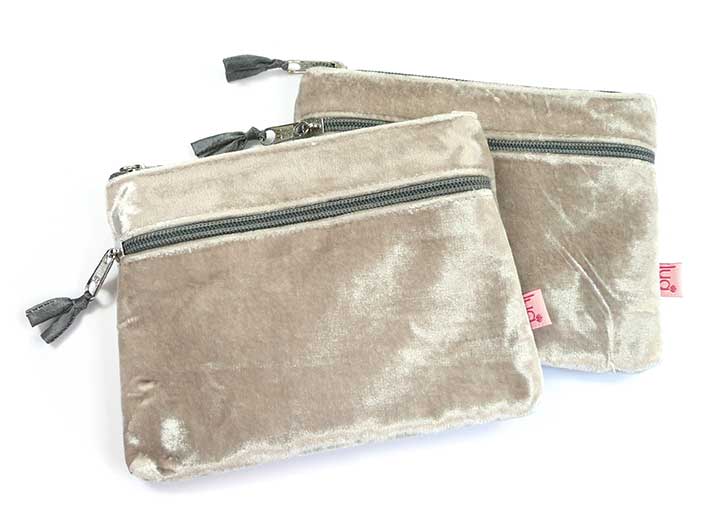 Velvet Purse - Pale Mink
